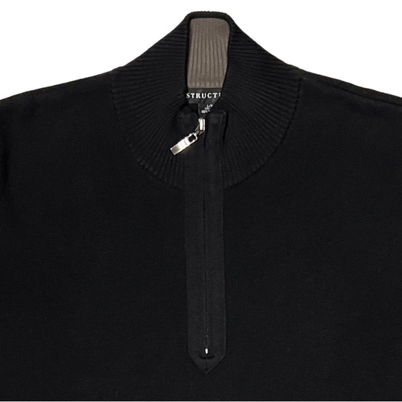 VTG 90’s Structure Black Zipper Neckline with Taupe Color Interior Collar. L - Picture 7 of 10